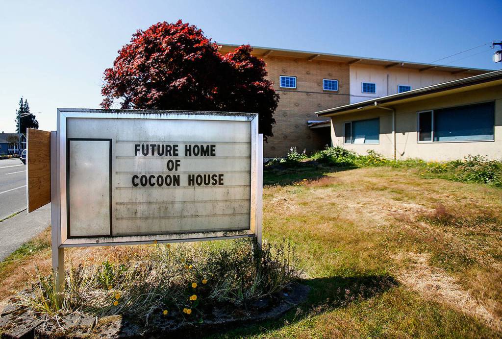 The former First United Methodist Church at 3530 Colby Ave. in Everett will be torn down. A new, comprehensive center for Cocoon House will be built. (Dan Bates / The Herald)