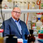Seattle Genetics CEO Clay Siegall in his companys Bothell laboratory. A drug developed by his company has now gained approval to be used to treat a rare disfiguring blood cancer of the skin. (File photo)