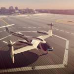 This artists conception shows a flying taxi by Uber. (Uber Technologies)
