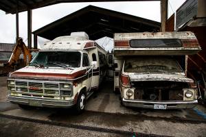 This is where all those abandoned RVs and trailers go to die