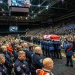 Thousands of first responders and citizens gathered in Abbotsford to honor fallen officer Const. John Davidson. (The Abbotsford News)