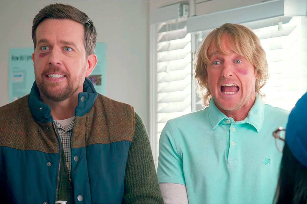 Ed Helms and Owen Wilson play fraternal twins searching for their long-lost dad in Father Figures. (Alcon Entertainment)