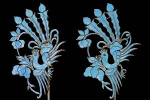 Bird feathers adorn delicate Chinese jewelry