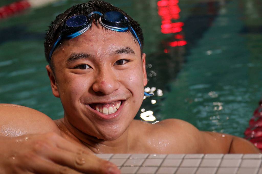 Q & A with Glacier Peak swimmer Andrew Meneses. (Kevin Clark / The Herald)