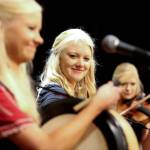 Solana, Greta and Willow make up The Gothard Sister of Edmonds at Thumbnail Theater in Snohomish before their sold out show on Oct. 1. (Kevin Clark / The Herald)