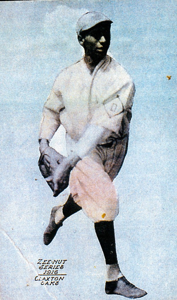 Jimmy Claxton broke professional baseballs color barrier in 1916. This is his baseball card as a pitcher for the Oakland Oaks. (Steven K. Bertrand)