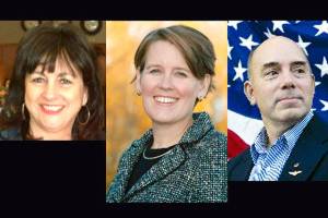 Candidates for appointment to the 39th District state Senate seat. From left: Georgene Faries, Elizabeth Scott and Keith Wagoner.