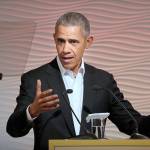Former U.S. President Barack Obama speaks during a leadership summit in New Delhi, India, on Friday. (AP Photo/Manish Swarup)