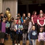 Hazelwood Elementary School in Lynnwood celebrated its 50th birthday Nov. 2. Festivities included singing a new Hazelwood Way song. (Contributed photo)