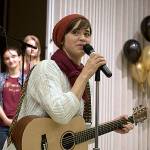 Hazelwood Elementary School in Lynnwood celebrated its 50th birthday Nov. 2. Hazelwood music teacher Sarah Moyer led the singing of a new Hazelwood Way song, which was followed by a robust round of Happy Birthday. (Contributed photo)