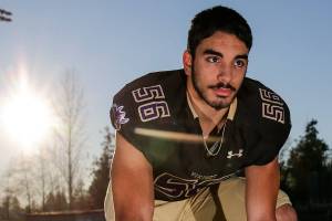 Matt Sevao of Lake Stevens is The Heralds All-Area Defensive Player of the Year. Sevao set the school record with 18 sacks. (Kevin Clark / The Herald)