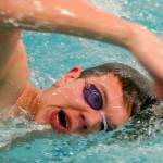 Kevin Clark / The Herald                                Lake Stevens Carter Walles swims freestyle practice laps during a Vikings team practice Monday at Lake Stevens High School. Walles placed third in the 500 freestyle at the 4A state championships last season.