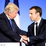 In this July 13 photo, U.S President Donald Trump shakes hands with French President Emmanuel Macron after a press conference at the Elysee Palace in Paris. (AP Photo/Markus Schreiber, File)