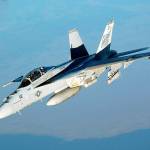 A U.S. Navy Boeing-built F/A-18F Super Hornet conducts a mission over the Persian Gulf. (Wikipedia)