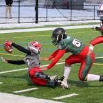 Stanwood Junior Bantams Ryder Bumgarner stretches for the end zone during a game at the Pro Football Hall of Fame National Youth Championships from Dec. 15-17 in Canton, Ohio. (Stanwood Junior Bantams photo)