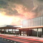 An artists rendering of the new passenger terminal at Paine Field in Everett. (Propeller Airports)