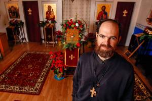 The Rev. David Sommer is the priest at St. Thomas Orthodox Church in Snohomish. On Sunday, the church will mark the Theophany of the Lord, the baptism of Jesus, with a water blessing at Blackman Lake. (Dan Bates / The Herald)