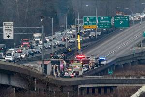 US 2 trestle near Everett reopened after truck-trailer crash