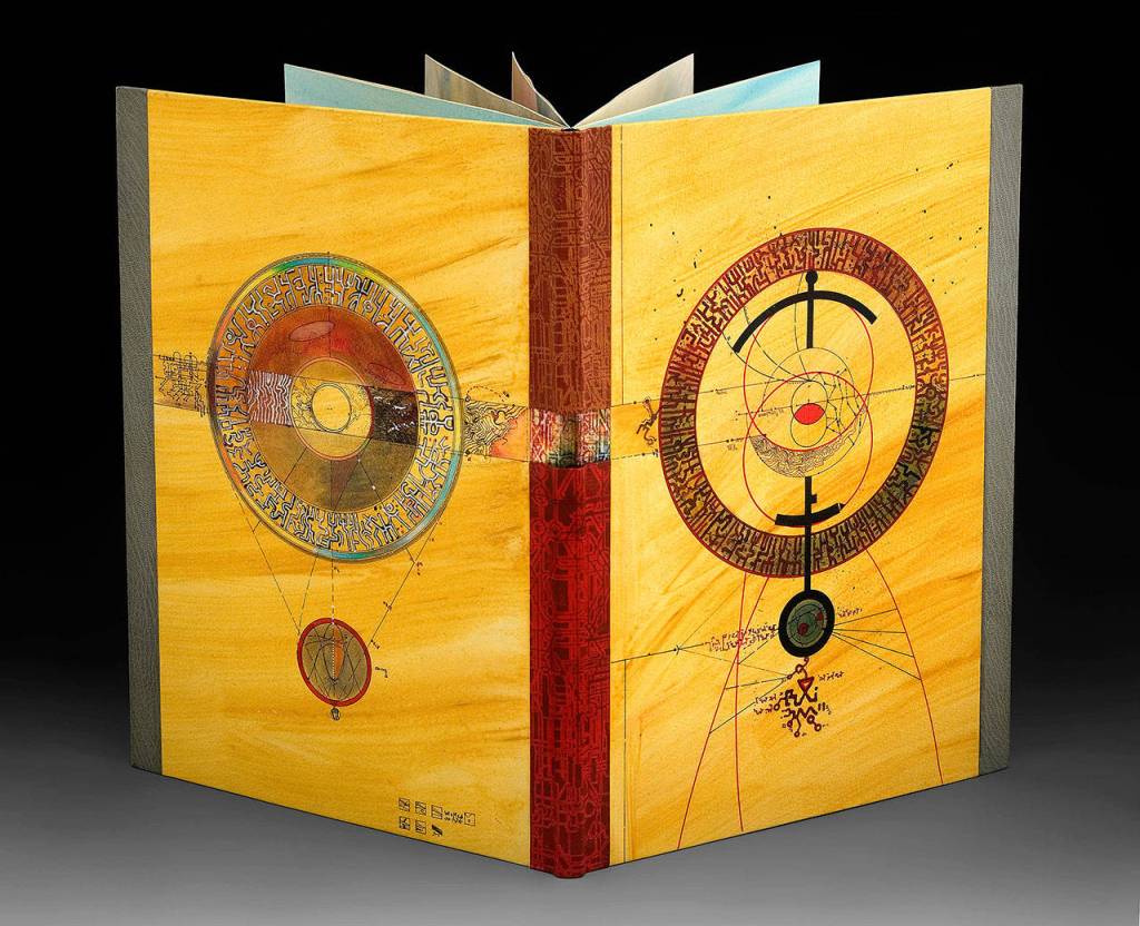 Tim Ely has been making books since he was a child. His fantastical work is science-based and also very painterly. Elys art and works by his former art professor, R. Allen Jensen, are displayed in the Loft Gallery at the Schack through Feb. 8.