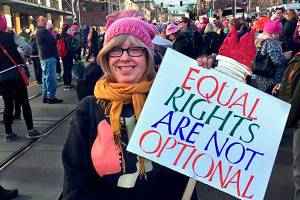 Everetts Donna Witte at the Seattle Womens March last year. Witte plans to join the Seattle Womens March 2.0 on Saturday. (Courtesy Donna Witte)