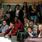 Students laugh at an actress particularly poignant French accent during an audition for Spamalot. (Ian Terry / The Herald)