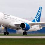 A Bombardier CS300 jetliner. (Washington Post News Service)