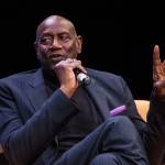 Former Seattle SuperSonic Spencer Haywood speaks about athletes and activism to an audience in the Black Box Theatre at Edmonds Community College as part of the schools Martin Luther King celebration on Jan. 11, 2018, in Lynnwood. (Andy Bronson / The Herald)