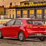 The Kia Rio 5-Door hatchback has fold-down rear seats and a rear cargo area with an integrated cover that conceals items from outside view. (Manufacturer photo)