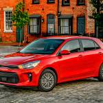 The Kia Rio subcompact is available in four-door sedan and five-door hatchback versions. The model shown here is a Rio 5-Door in the EX trim level. (Manufacturer photo)