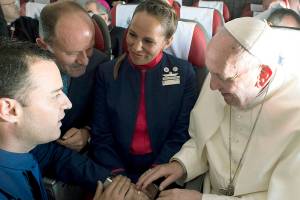 High-flying nuptials: Pope marries couple on papal plane
