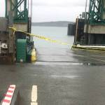 Car drives off ferry dock in Anacortes