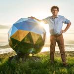 In this Nov. 2017 photo, Rocket Lab founder and CEO Peter Beck is pictured with his Humanity Star in Auckland, New Zealand. (Rocket Lab via AP)
