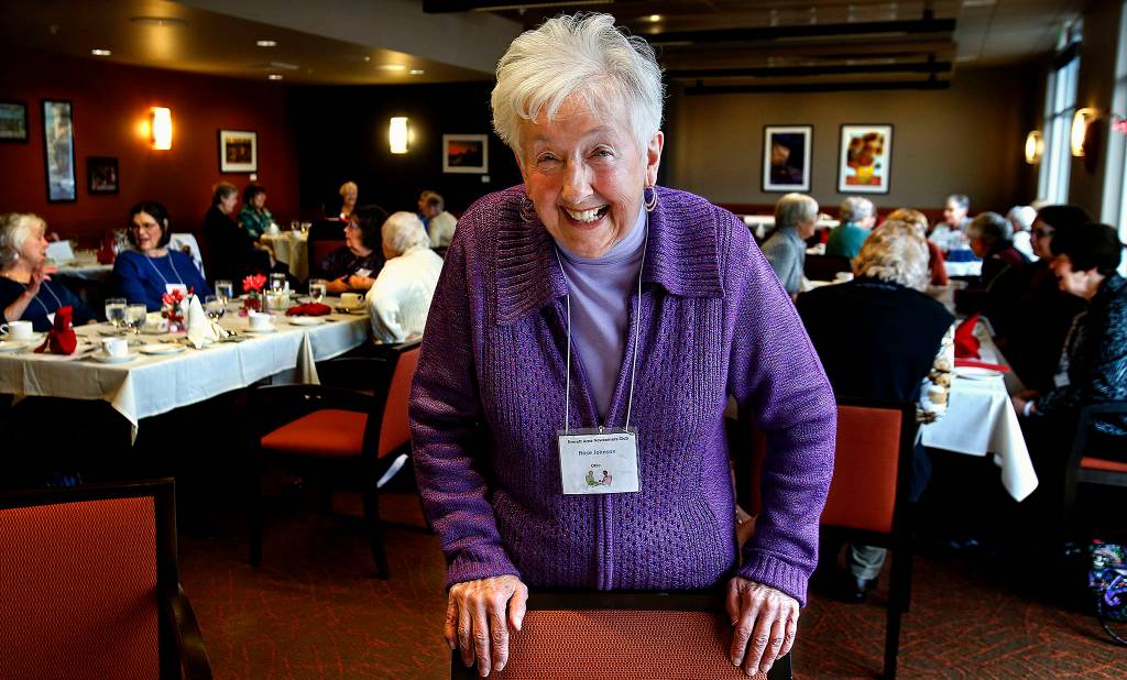 Rose Johnson, 80, is a member of the Everett Area Newcomers Club, which meets and dines once a month at Sno-Isle Techs student-run Le Bistro Restaurant. (Dan Bates / The Herald)