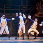 Mathenee Treco, Jordan Donica, Ruben J. Carbajal and Michael Luwoye perform in Hamilton. (Joan Marcus)