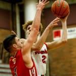 Mountlake Terraces Khyree Amrstead (right) takes a shot during a game against Stanwood at Mountlake Terrace High School on Tuesday, Jan. 30. (Ian Terry / The Herald)