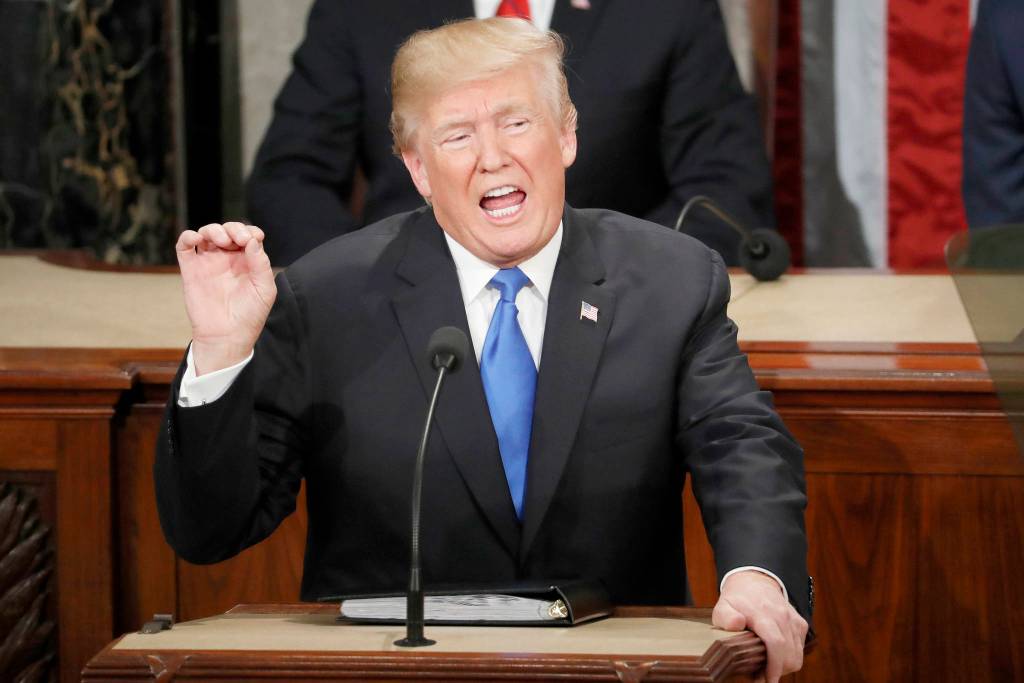 Pablo Martinez Monsivais / Associated Press                                President Donald Trump delivers his State of the Union address to a joint session of Congress on Capitol Hill in Washington, D.C., on Tuesday.