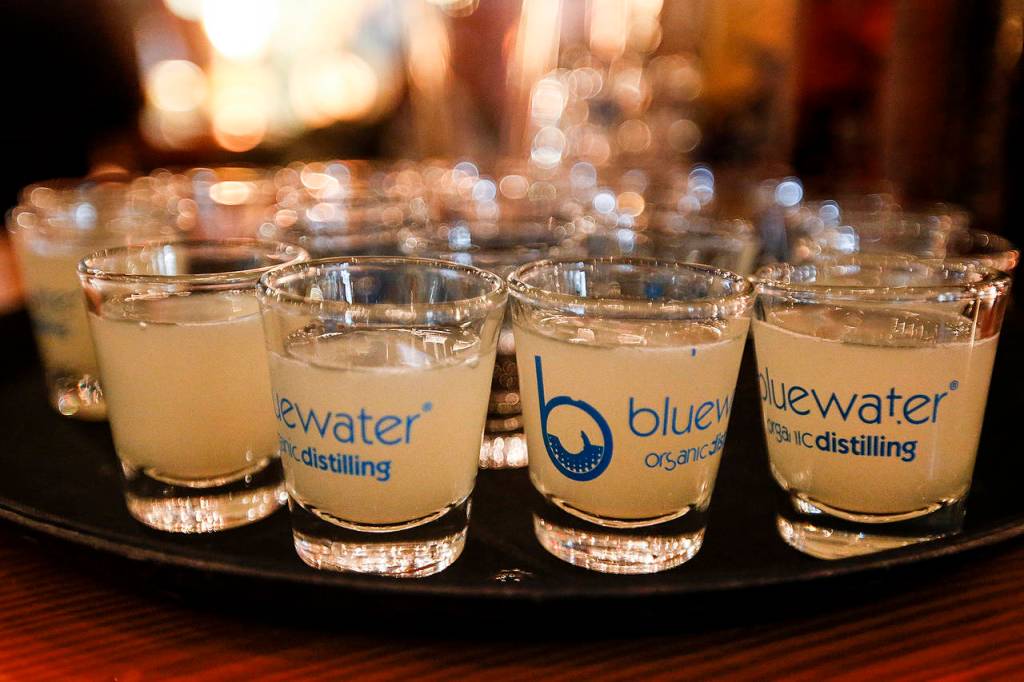 Samples of Bluewater Distilling cocktails are seen at a class last fall. (Ian Terry / The Herald)