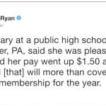 Paul Ryan celebrates a secretary’s tax cut of $1.50 a week