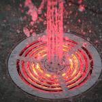 The fountain has 36 jets that recycle water and lights can be used to turn the water various colors for holidays and events.(Kevin Clark / The Herald)