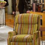 John Mahoney, who starred as Martin Crane, appears on the set during the filming of the final episode of Frasier in Los Angeles on March 23, 2004. Mahoneys longtime manager, Paul Martino, said Mahoney died Sunday in Chicago after a brief hospitalization. The cause of death was not immediately announced. He was 77. (Reed Saxon / Associated Press file)