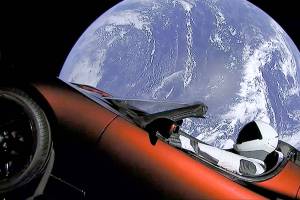 SpaceXs big new rocket blasts off, puts sports car in space