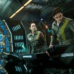 Ziyi Zhang, left, and Daniel Bruhl man a space station in a scene from The Cloverfield Paradox. (Scott Garfield/Netflix)