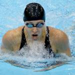 Ariana Kukors competes in a womens 200-meter individual medley swimming heat at the Aquatics Centre in the Olympic Park during the Summer Olympics in London in 2012. (AP Photo/Lee Jin-man, File)