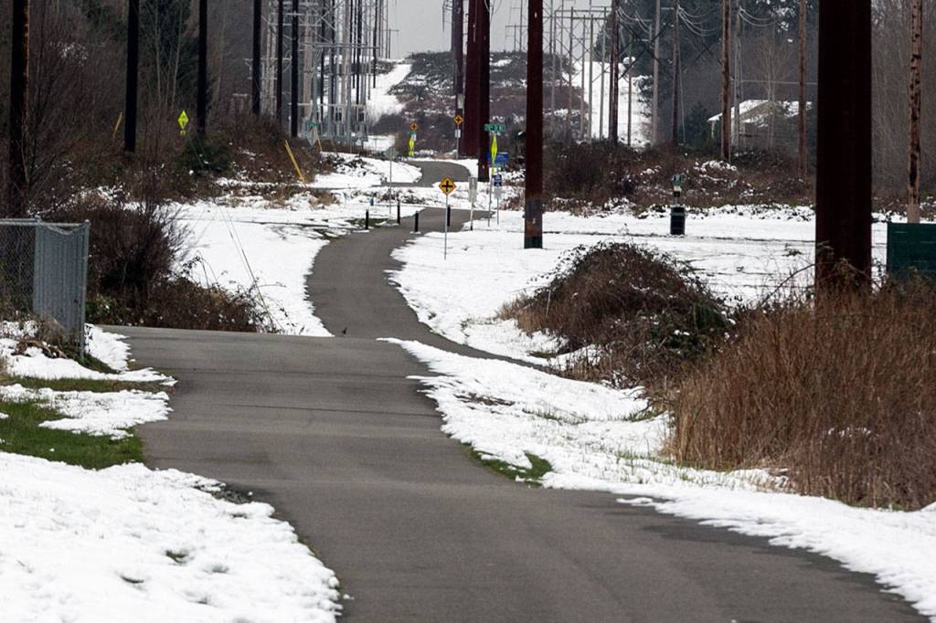 The Bayview Trail is part of the expansion and connection project through the city of Marysville. (Kevin Clark / The Daily Herald)