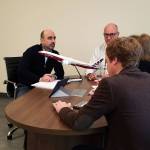 MTorres chairman Eduardo Torres meets with staff at the companys new Everett offices. (MTorres)