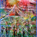 Lucas Cates by mixed-media artist Dennis Hacker is on display in the Citrine Health Gallery in Everett.