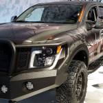At the 2018 Chicago Auto Show Media Preview, Nissan displayed a Titan pickup equipped with its new factory-authorized lift kit. (Mary Lowry / For The Herald)