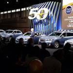 Subaru marks its 50th anniversary in the U.S. this year with a limited edition anniversary model of every car in its lineup, featuring Heritage Blue paint, satin chrome exterior trim, and other distinguishing characteristics. (Mary Lowry / For The Herald)