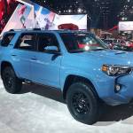 2019 TRD Pro versions of the Toyota 4Runner, Tundra and Tacoma took center stage during the 2018 Chicago Auto Show Media Preview. This 4Runner has the Voodoo Blue paint color unique to the TRD Pro vehicles. (Mary Lowry / For The Herald)