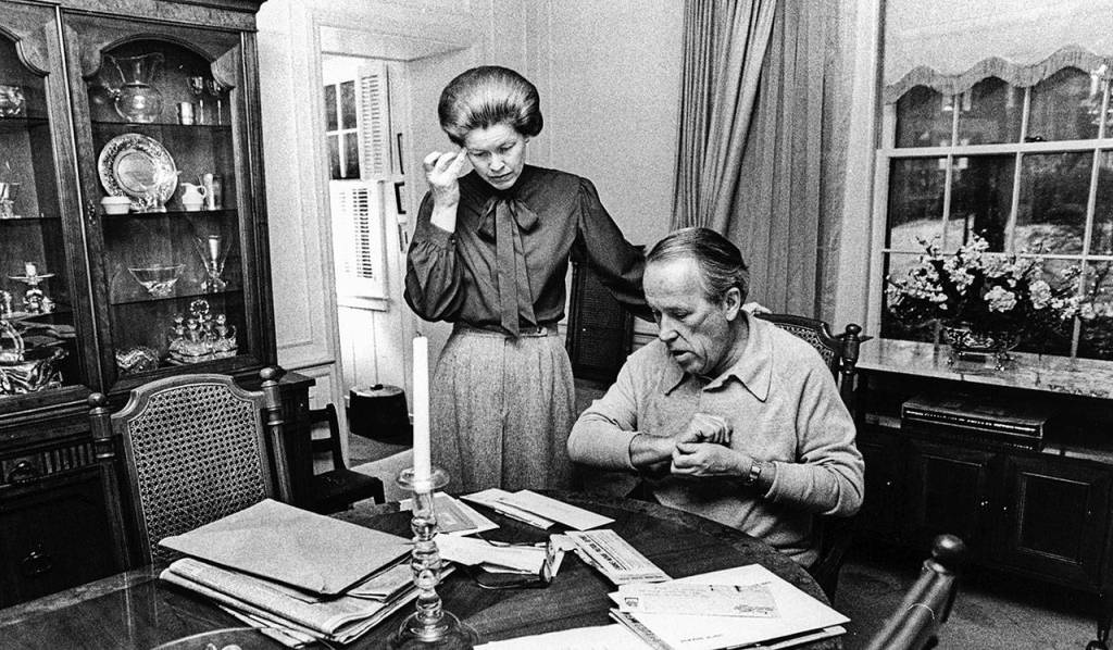 Sen. Henry M. Scoop Jackson and Helen Jackson at their Everett home in an undated photo. (Herald File)